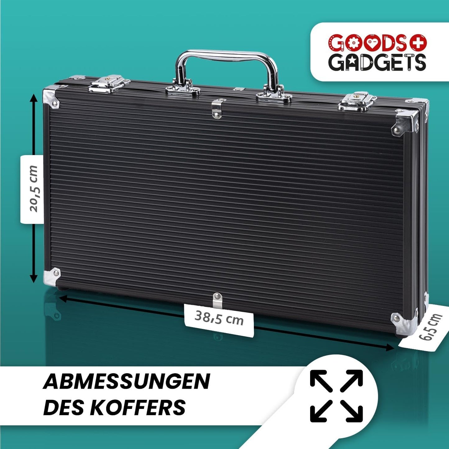 Profi-Pokerset im Alu-Koffer, Schwarz 300 Chips