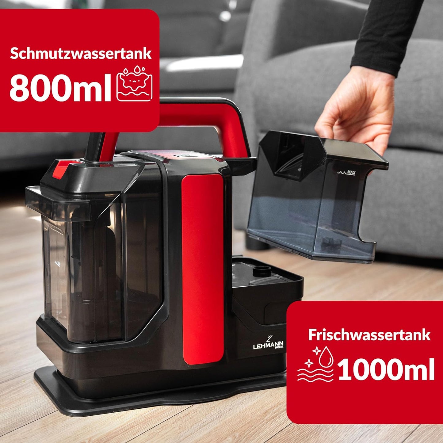 2-in-1 Waschsauger EasyWash für Teppich & Polster, 1,08 L
