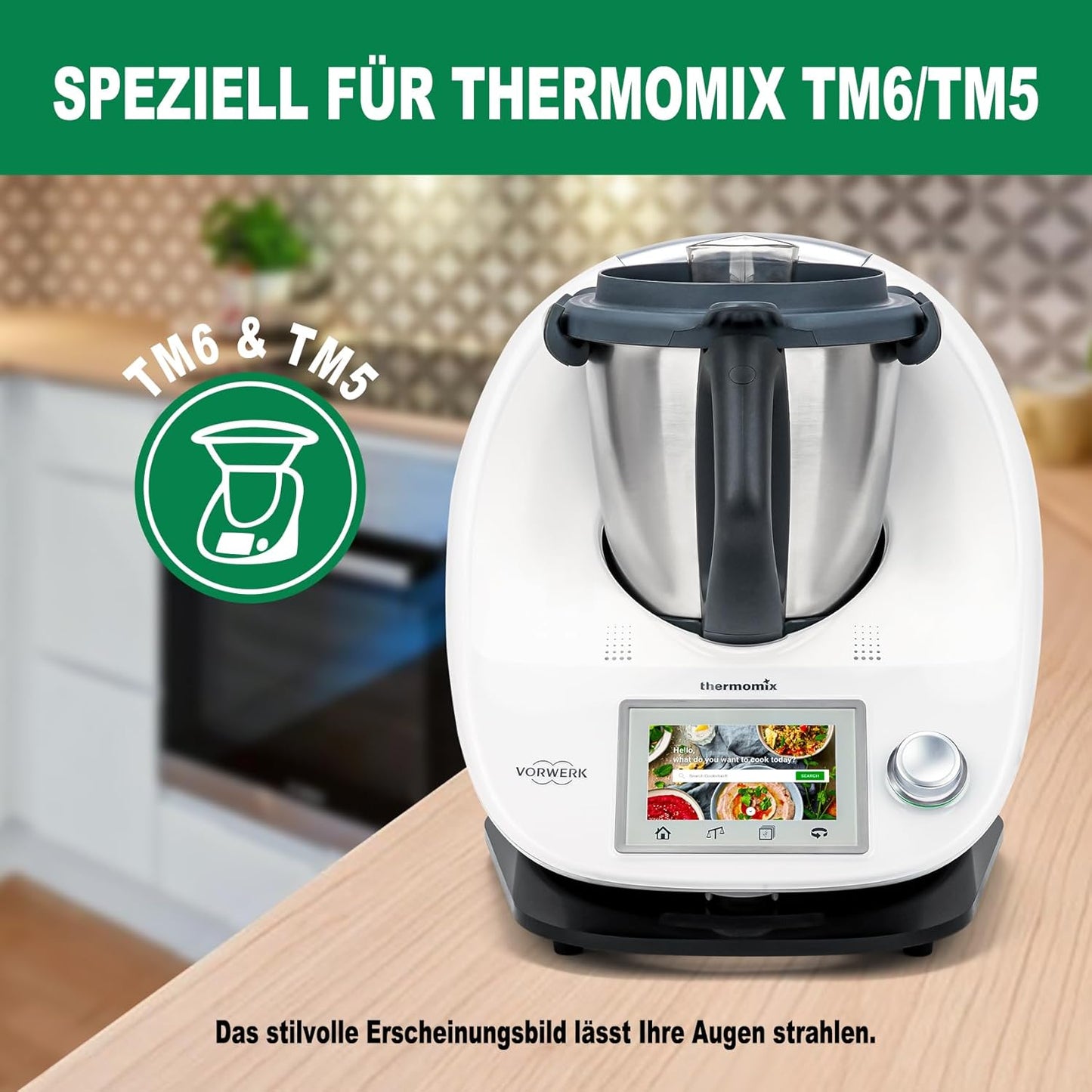 Gleitbrett für Thermomix TM6/TM5, Glänzend Schwarz - Acryl