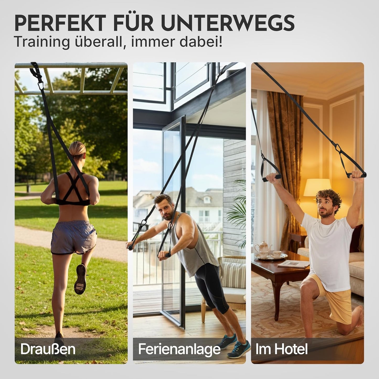 Verstellbarer Schlingentrainer mit Türanker & Gurten