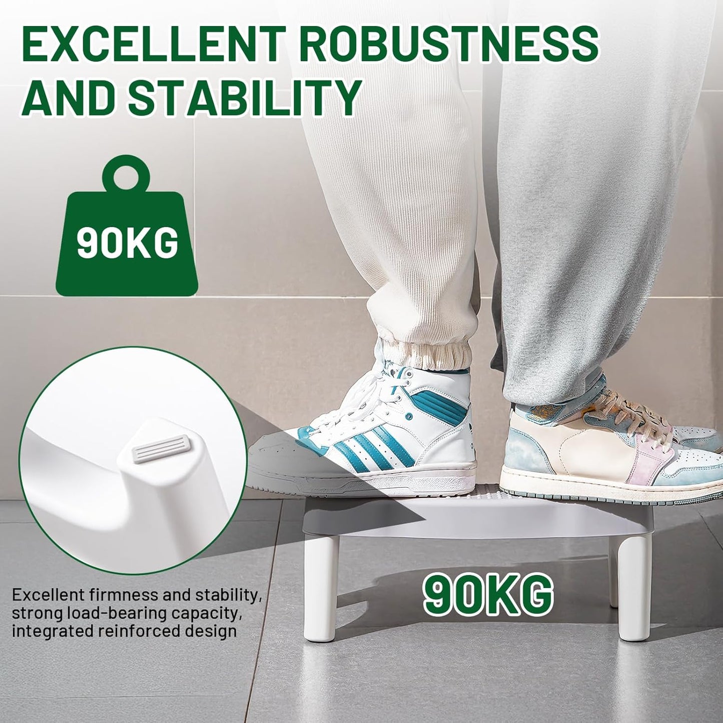 Ergonomischer Toilettenhocker mit Anti-Rutsch-Pads