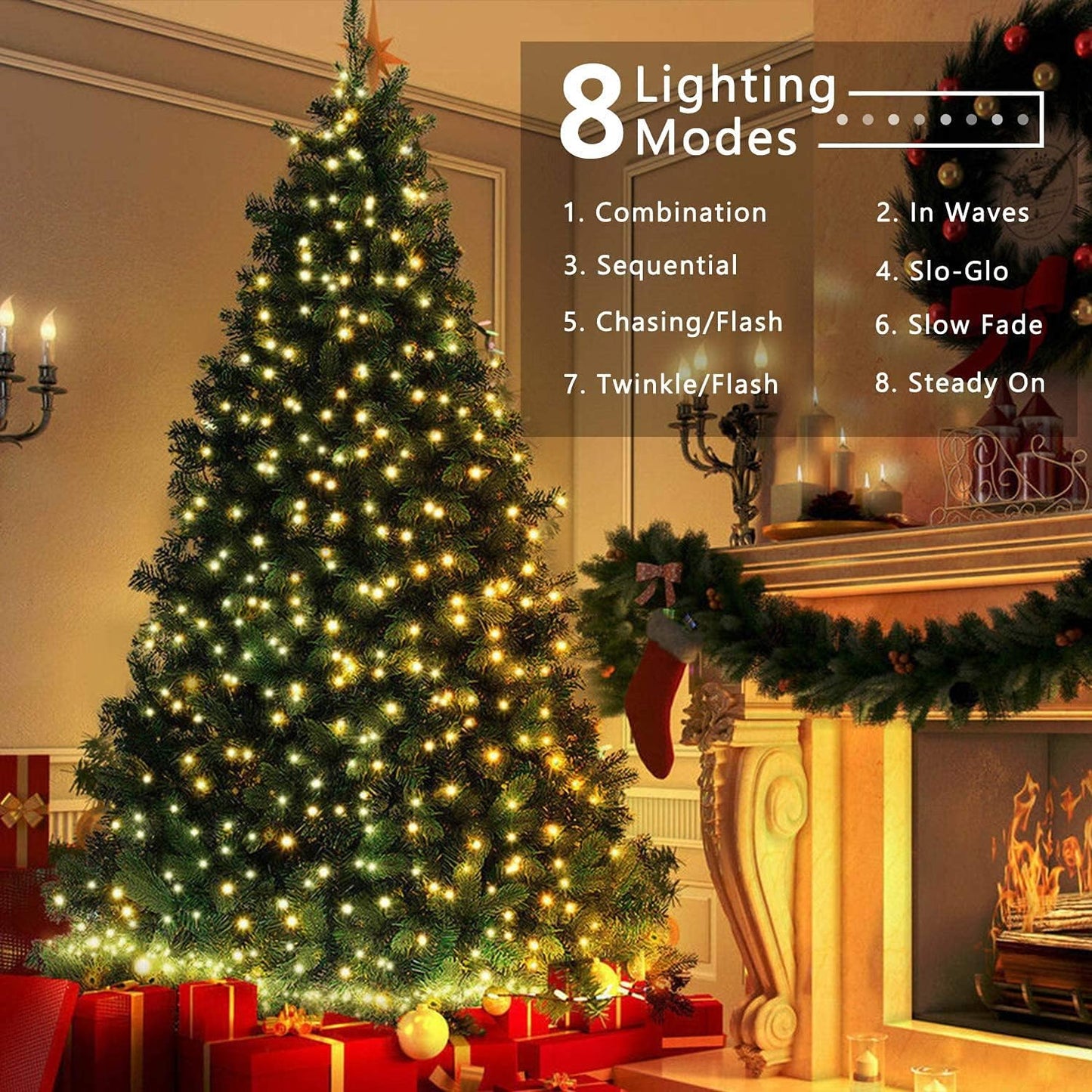 Weihnachtsdeko Lichterkette, Warmweiss 100 LED