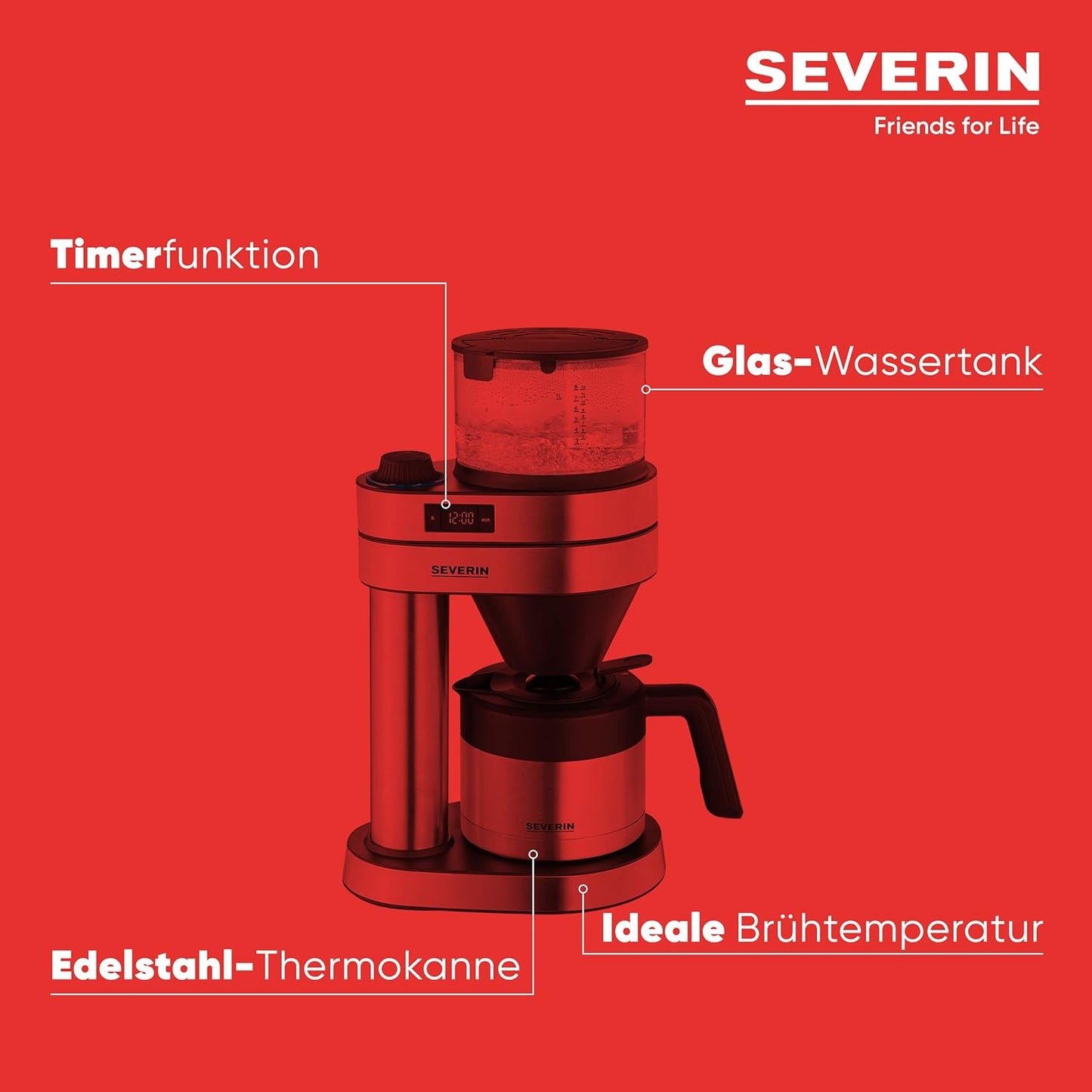 Caprice Filterkaffeemaschine mit Thermokanne und Timer