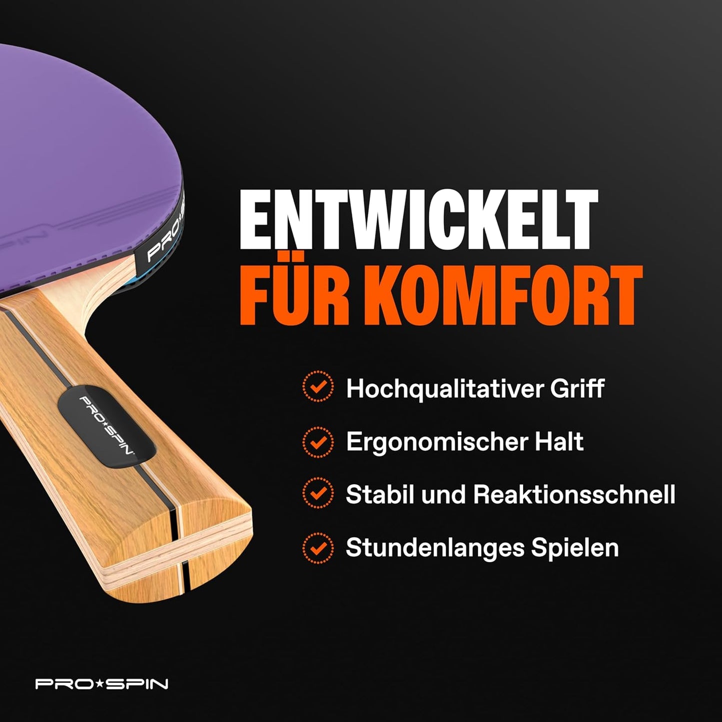 Tischtennisschläger-Set für 4 Spieler, Set für 4 Spieler | Lila/Blau/Mint/Grün