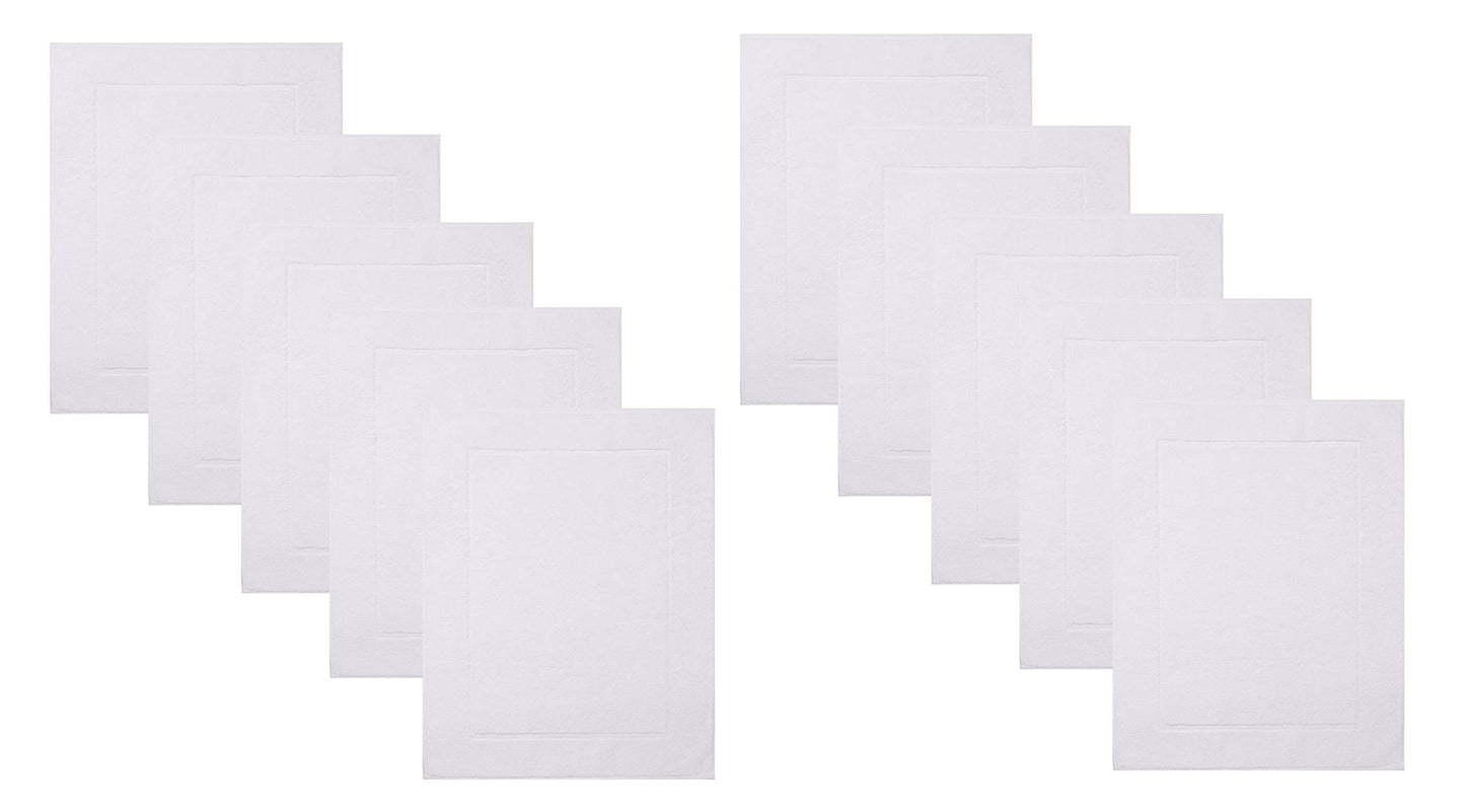 10er-Set Badvorleger, 50x70 cm, 10x Badvorleger Weiss