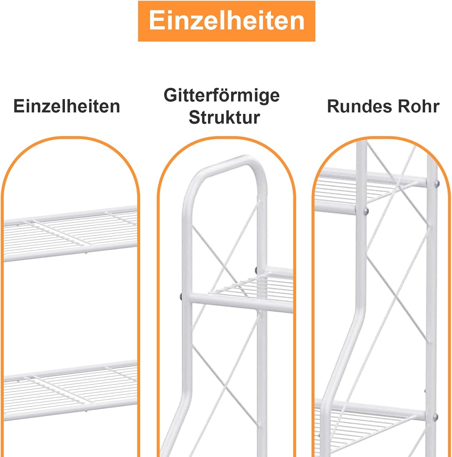 3-stufiges Pflanzenregal, Weiss