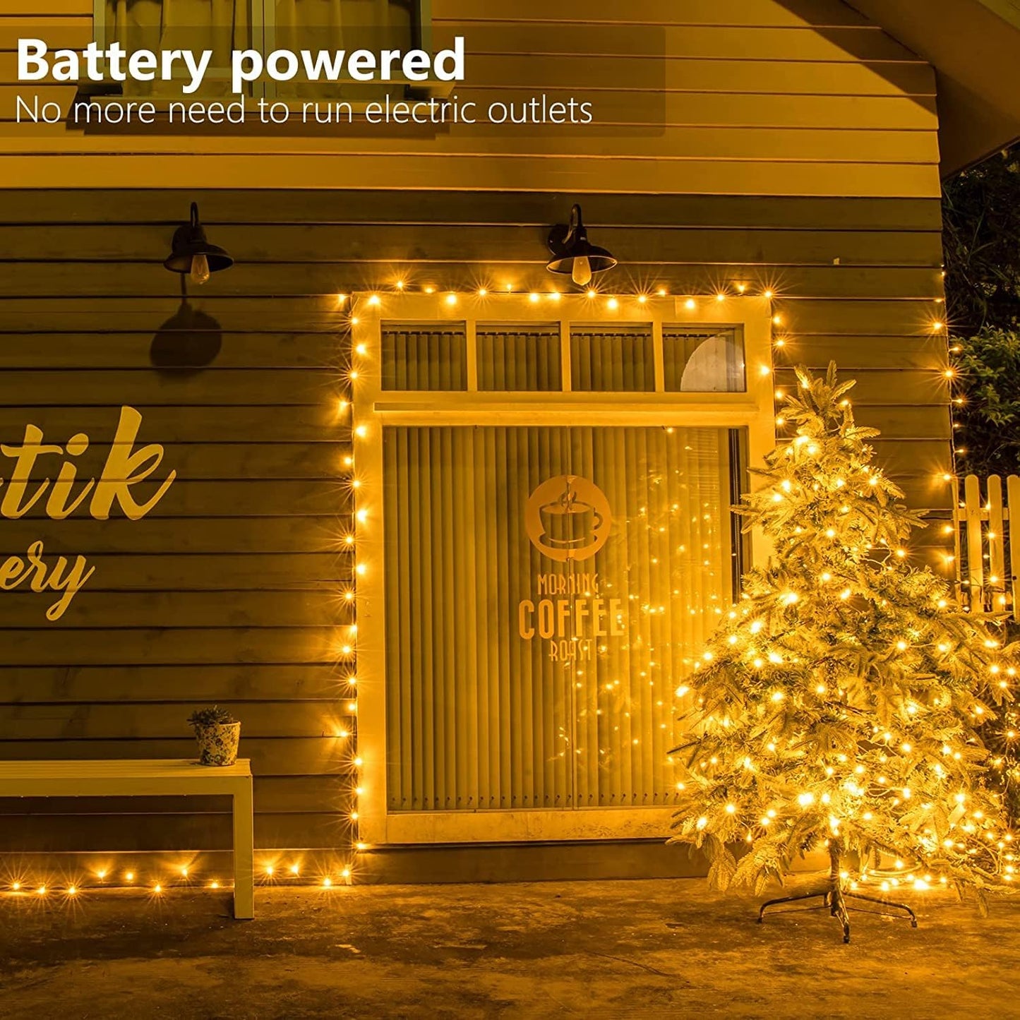 4er-Pack LED Lichterketten mit Timer und 9 Programmen, 4stk 50 Led Warmweiß