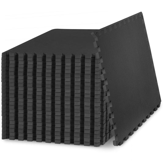 Extra dicke Puzzle-Übungsmatte aus EVA-Schaum 24 Fliesen, Black - 3/4 Inch - 96 Sq Ft - 24 Tiles