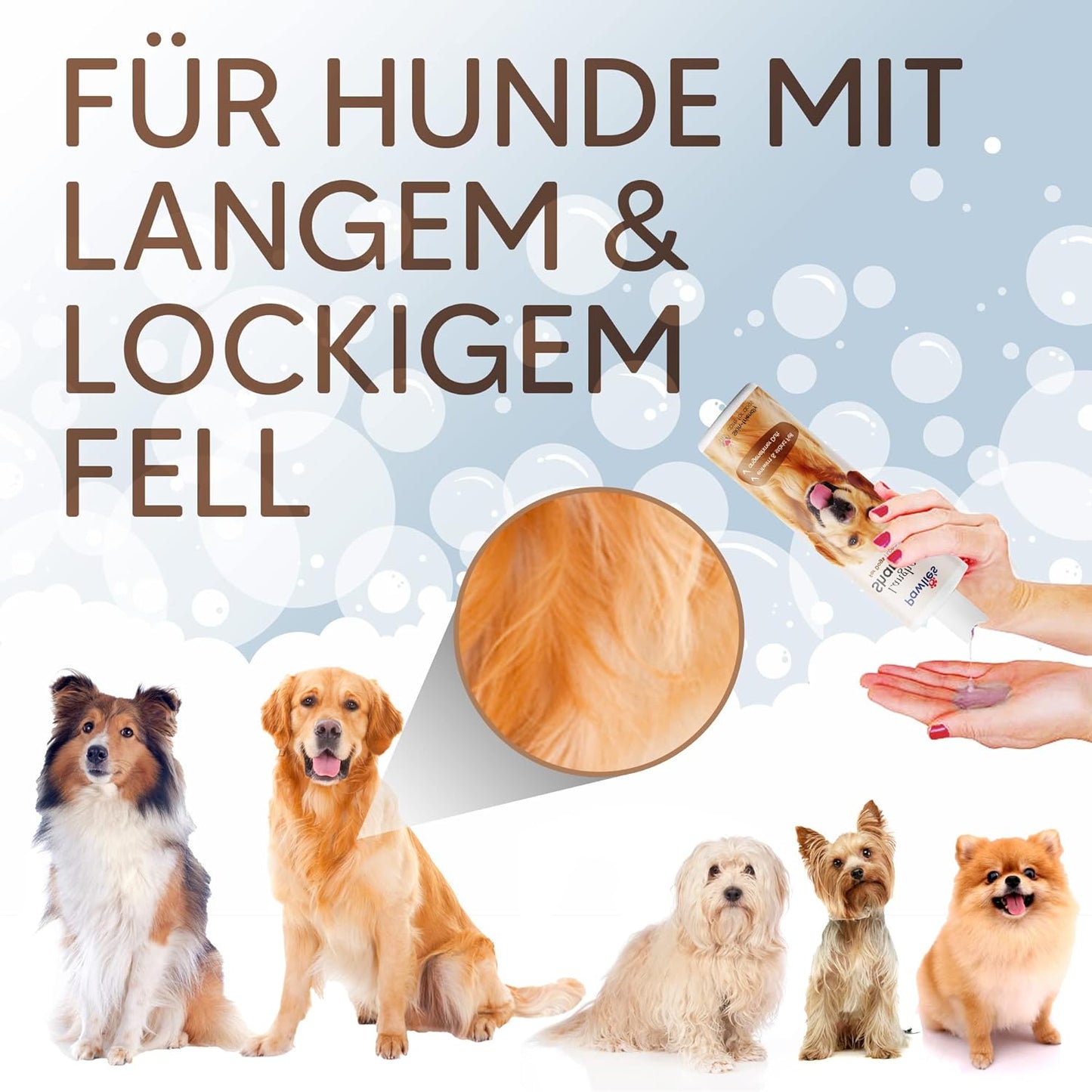 Hundeshampoo Langhaar mit Bio-Arganöl & Biotin, Langhaar