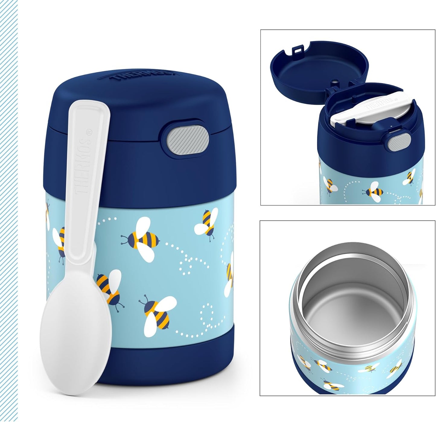 Thermobehälter für Kinderessen (0,3l, inkl. Löffel), Bees