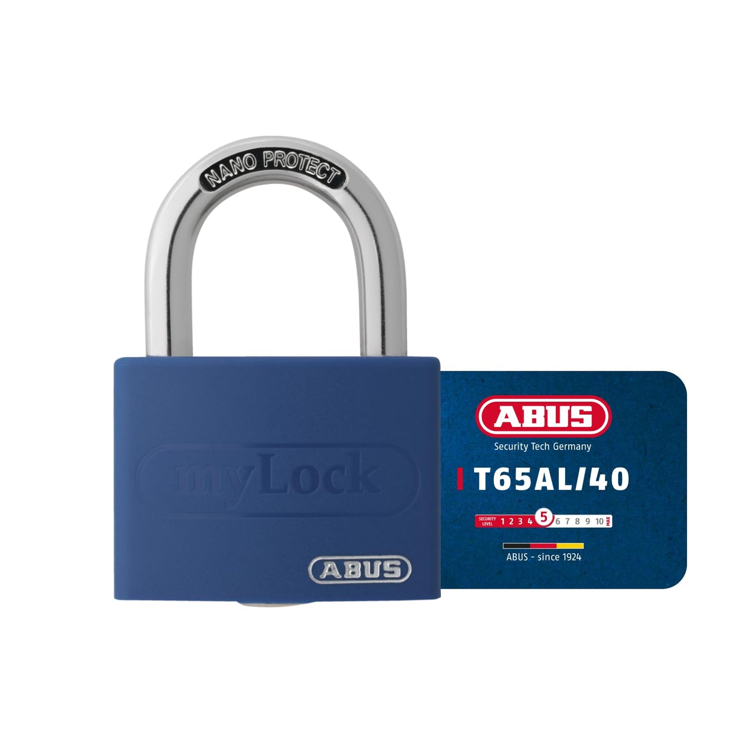 Vorhängeschloss T65AL/40 myLock, Verschiedenschliessend Blau