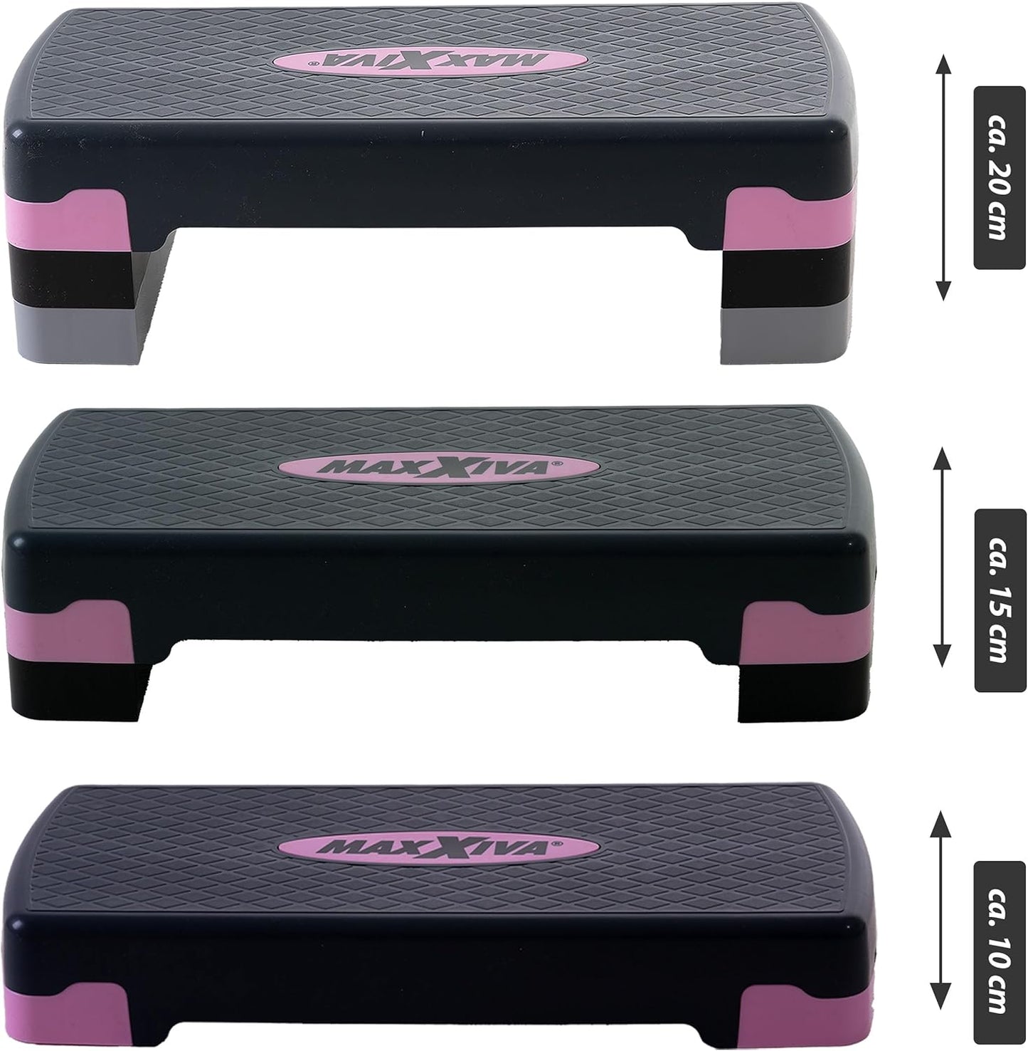 Höhenverstellbares Aerobic-Steppbrett 80 x 30,5 cm, fuchsia