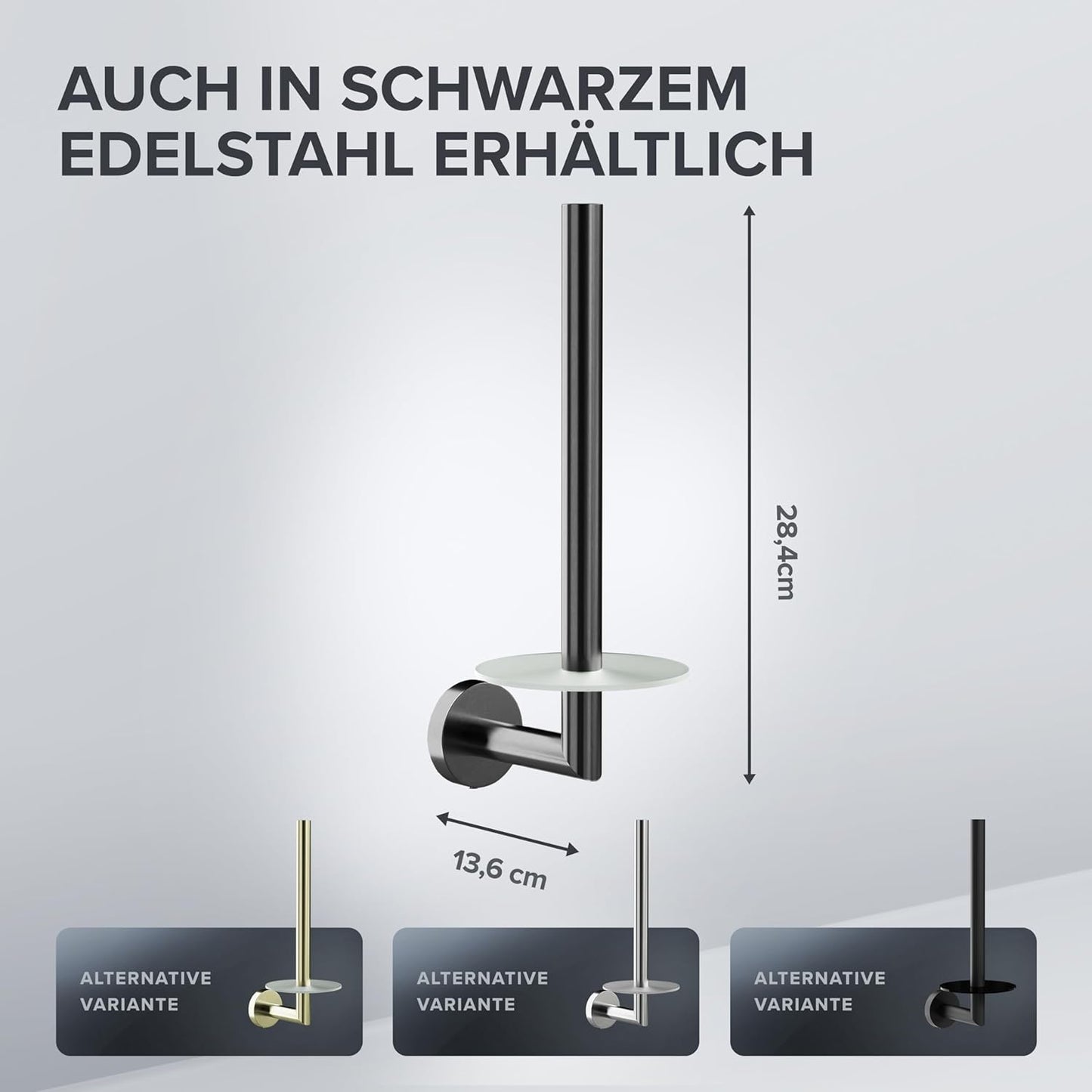 Toilettenpapierhalter für 2 Rollen, Gunmetal Zum Bohren