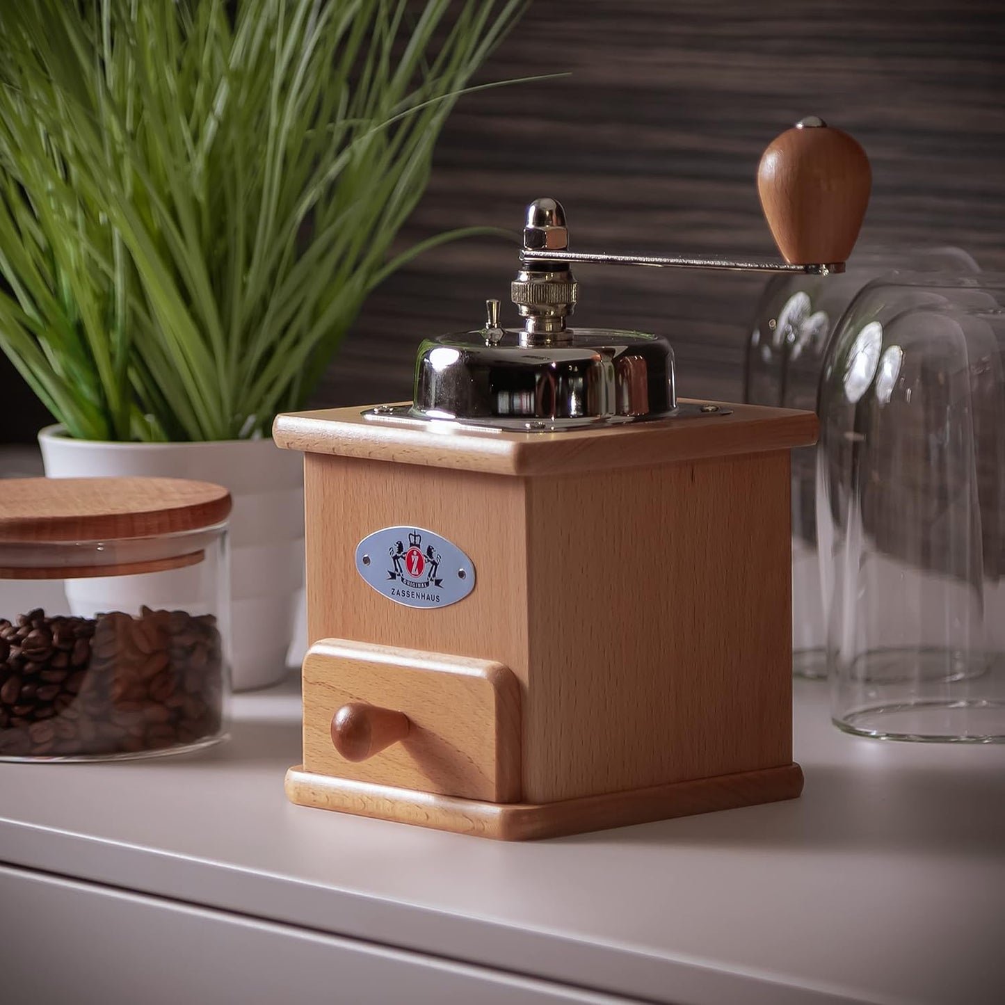 Manuelle Kaffeemühle Brasilia mit Mahlgradverstellung, natur