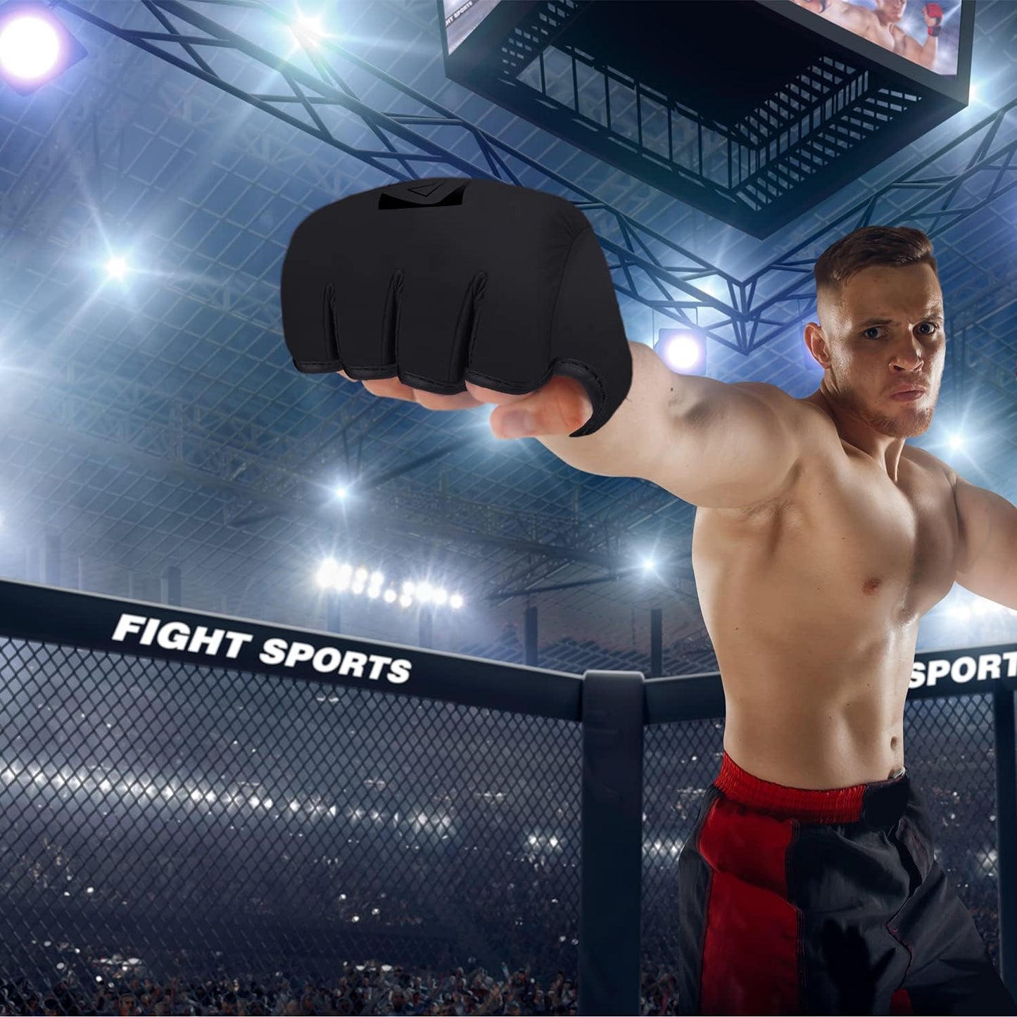 MMA-Trainingshandschuhe, Mattschwarz S