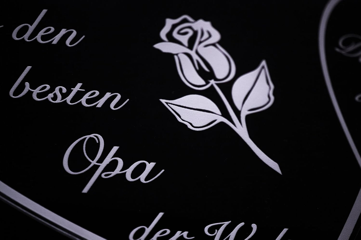 Acryl Herz-Schild mit Gravur: Für den besten Opa der Welt, Für den besten Opa der Welt!