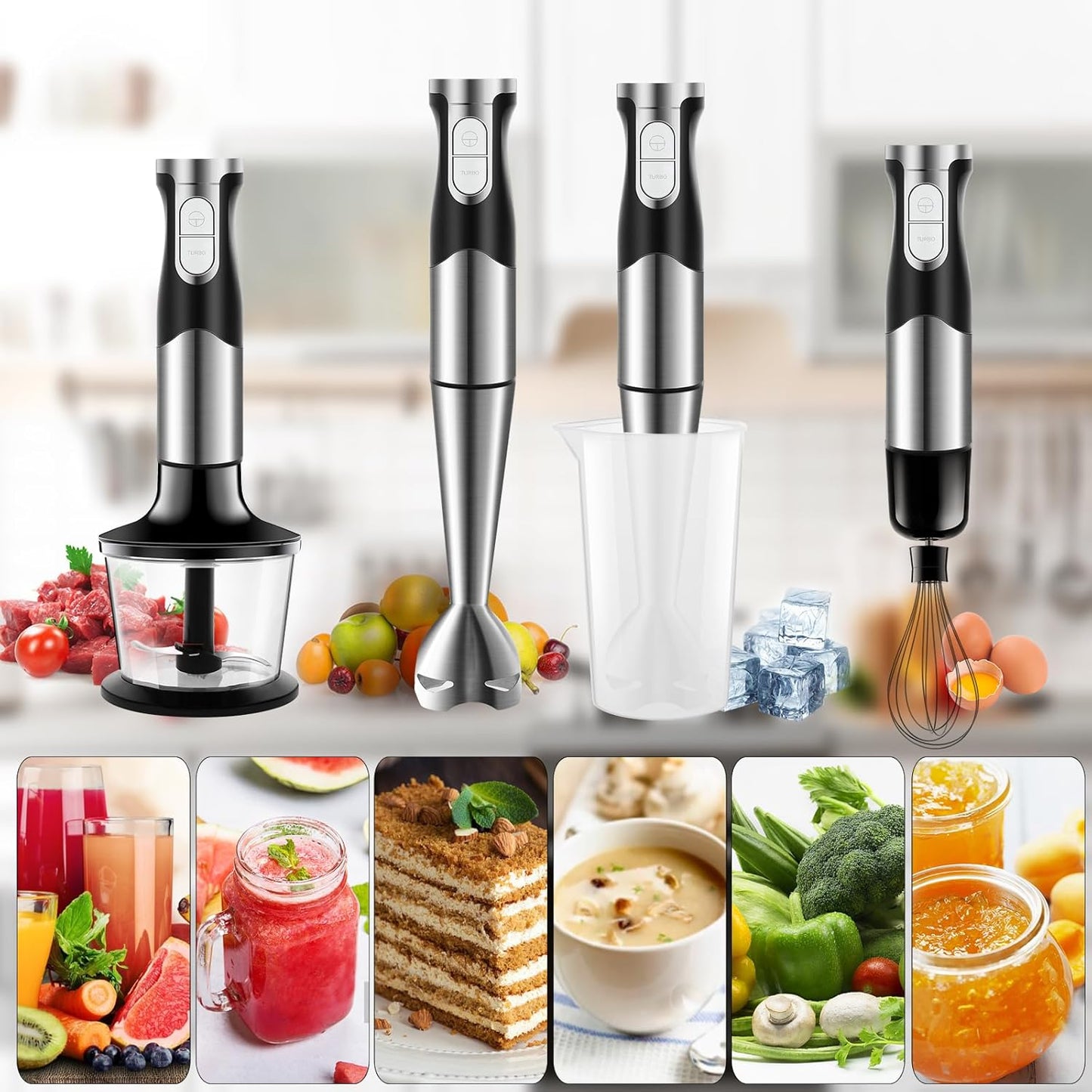 6-in-1 Stabmixer mit Spritzschutz
