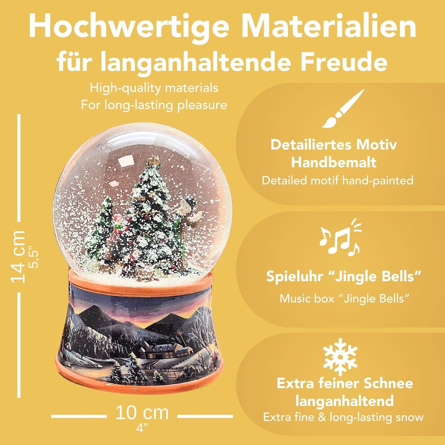 Spieluhr Schneekugel "Schneelandschaft"