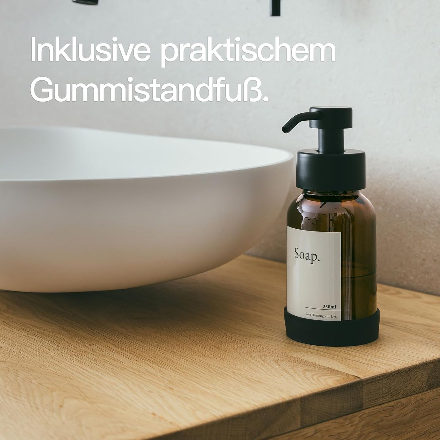 Glas Seifenspender, ohne Wandhalter Schwarz / Braunglas 1
