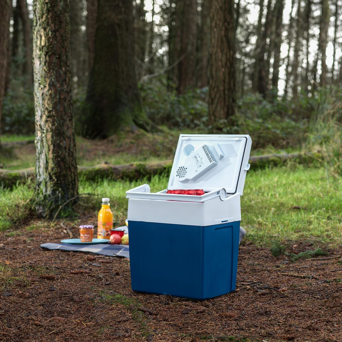 ME27 Auto-Kühlbox mit Doppellüfter-System, 26 L Blau