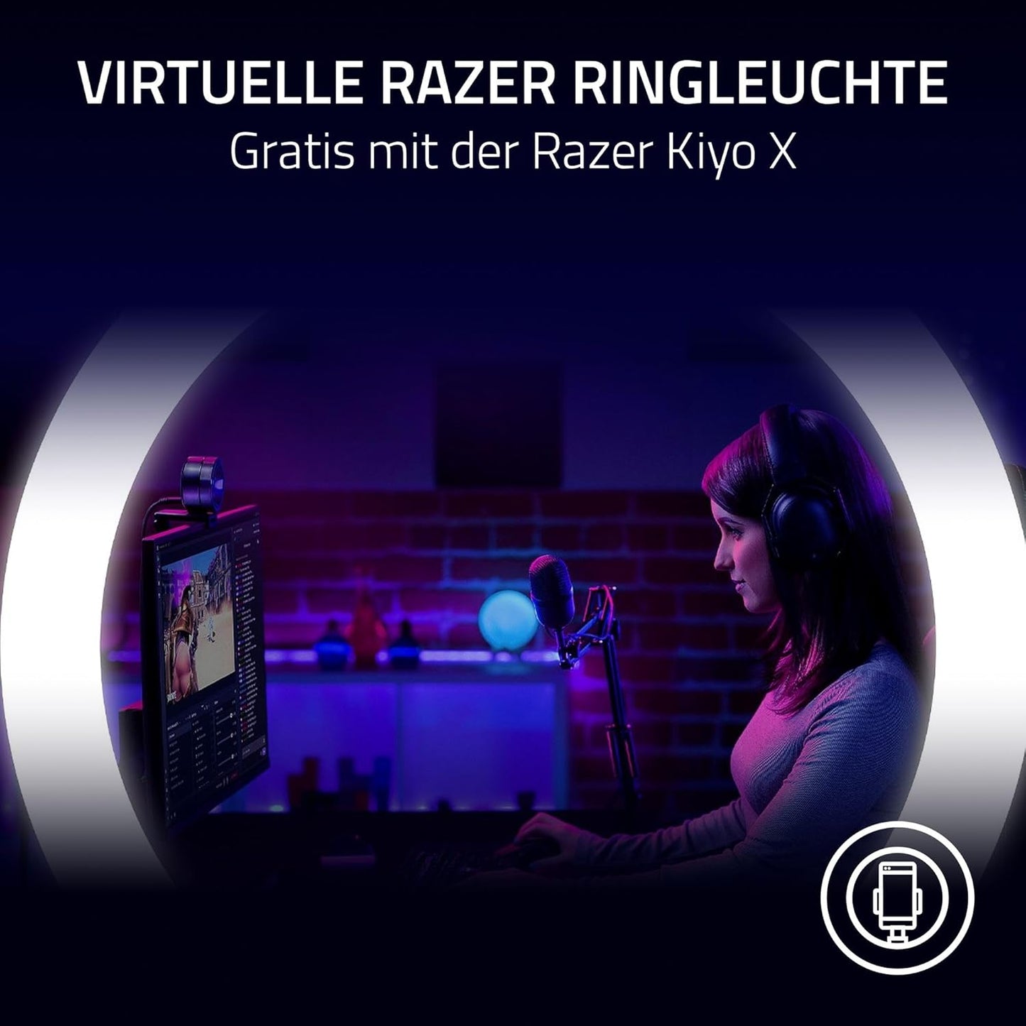 Kiyo X USB-Webcam für Streaming in Full-HD, Kiyo X