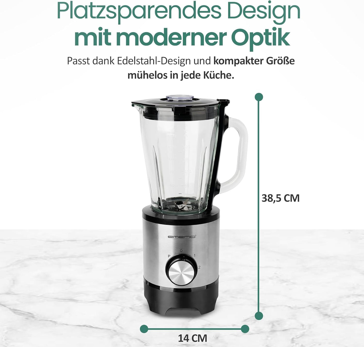Standmixer mit Ice Crush Funktion, Silber