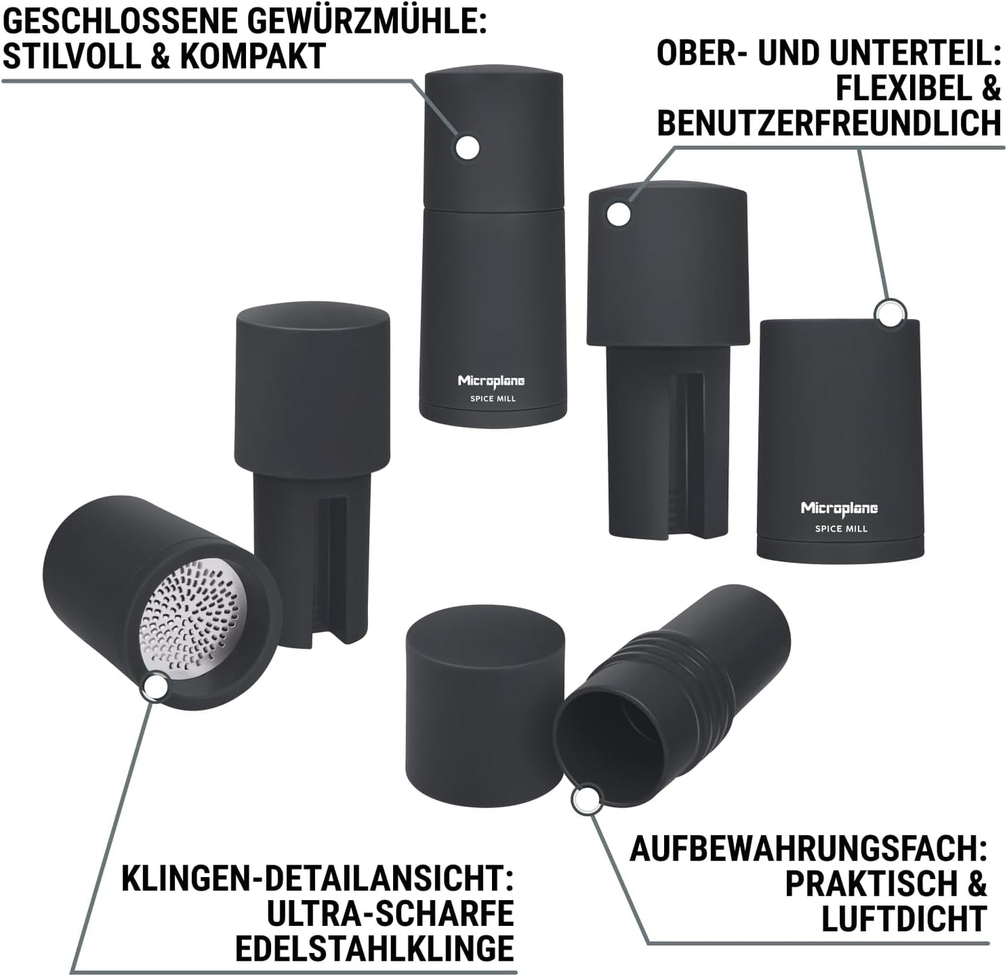 Gewürzmühle, Anthrazit Grau