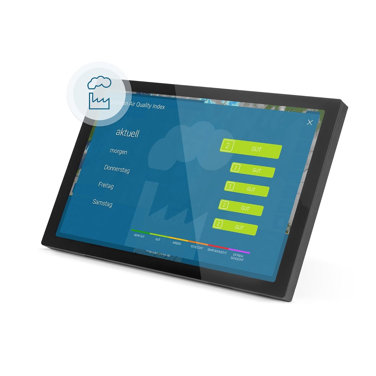 WLAN-Wetterstation mit HD-Display und WetterRadar, schwarz