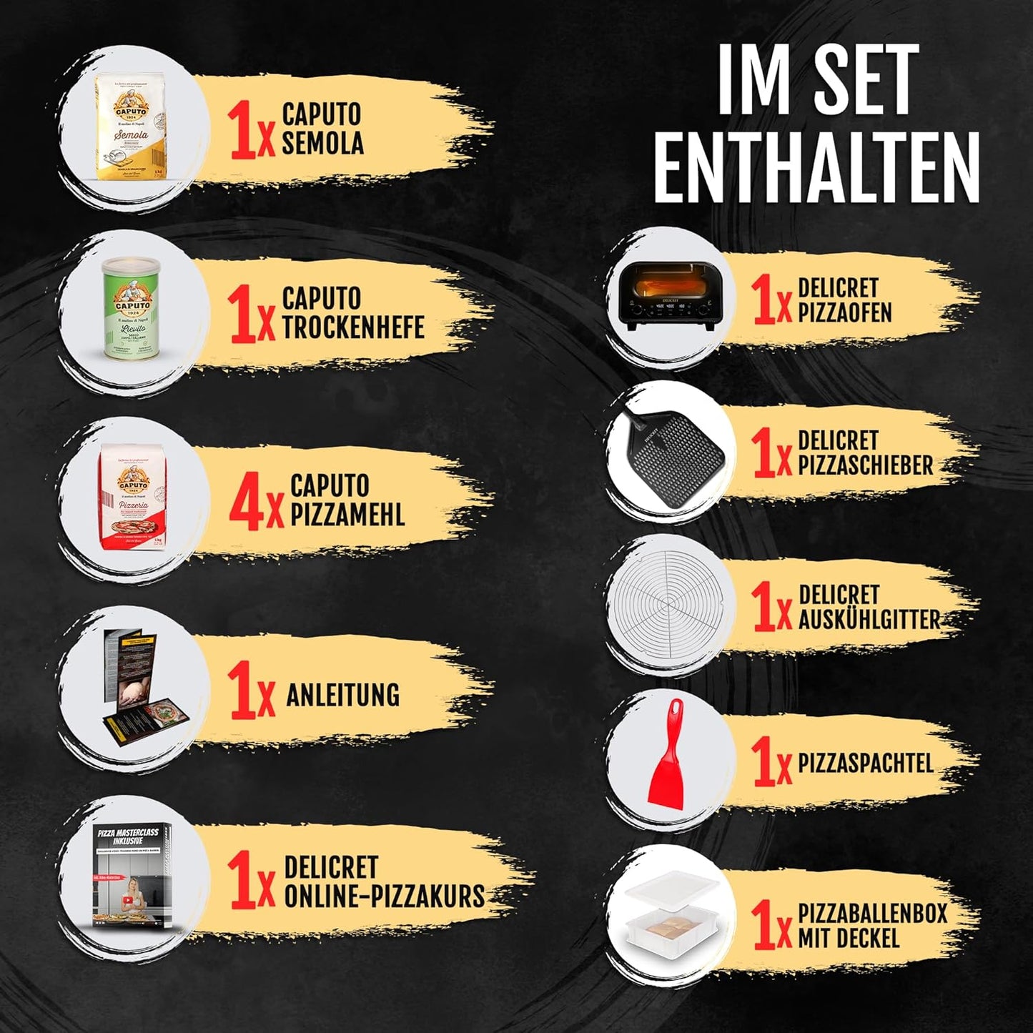 Elektrischer Pizzaofen 12 mit Zubehör & Rezept-Guide, Starter Bundle