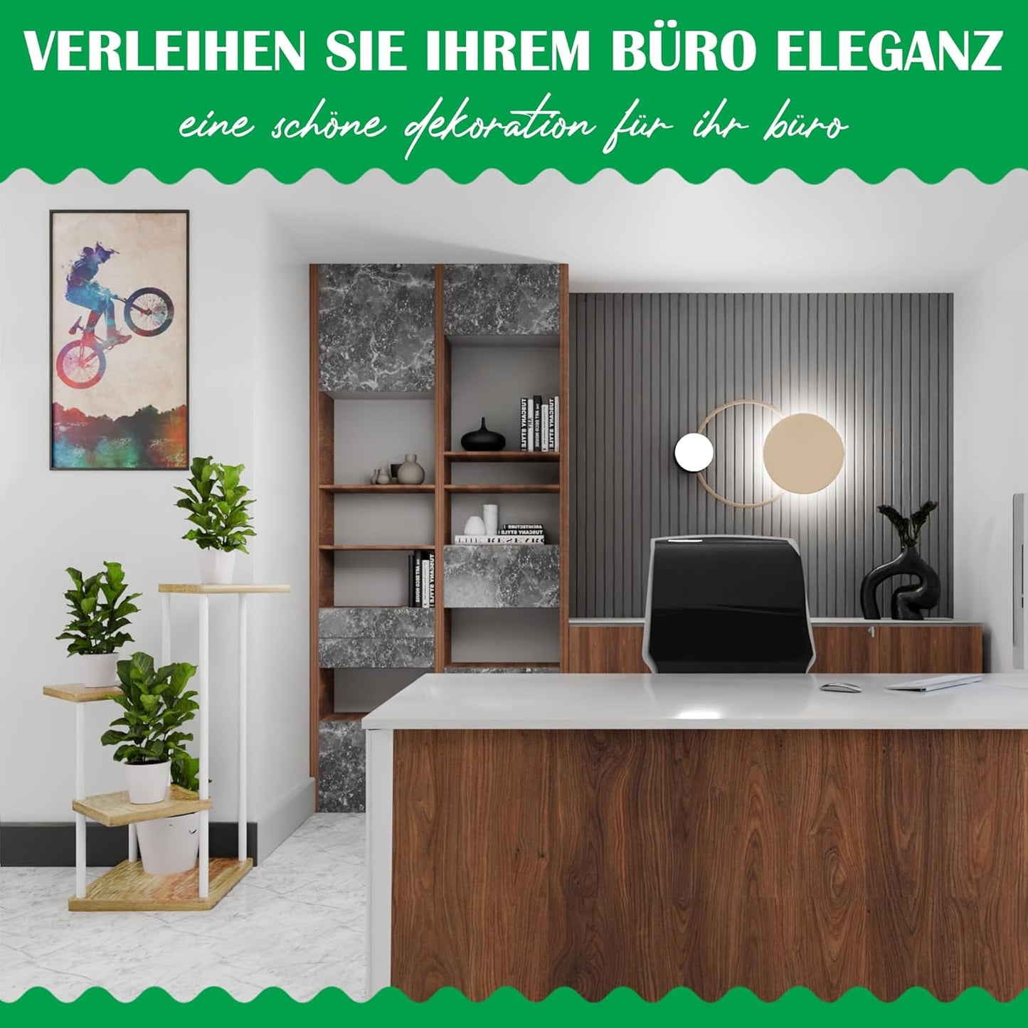 Blumenständer mit 4 Ebenen, Holz Weiß