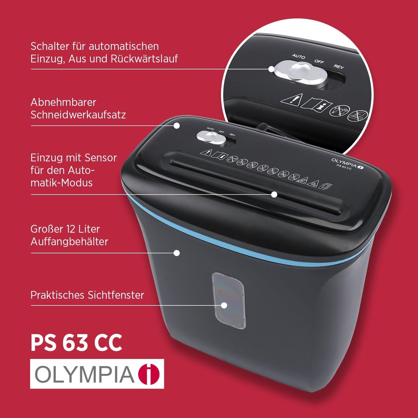 PS 63 CC Aktenvernichter für Papier & Kreditkarten