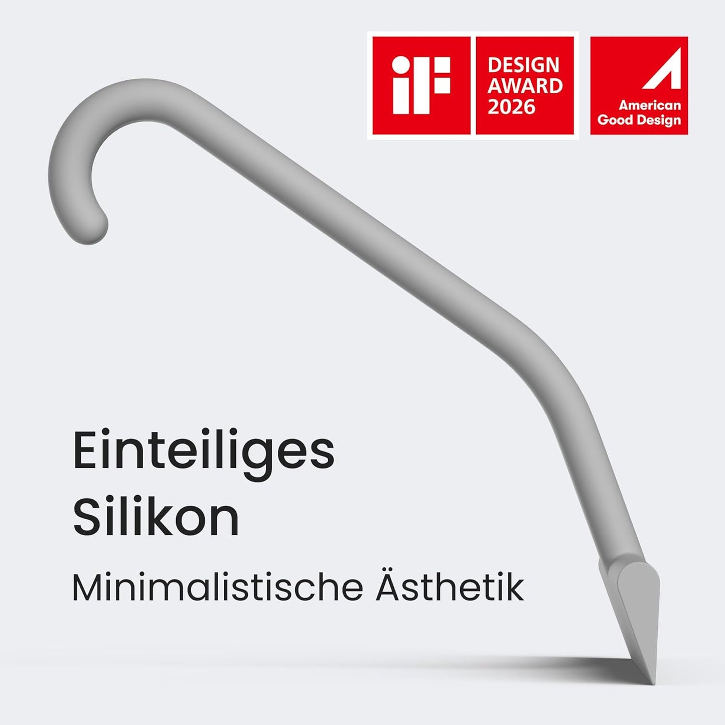 Softtouch-Silikon-Duschabzieher mit Haken, Grau