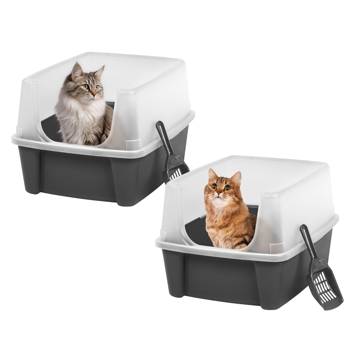 2er-Set Katzentoilette CLH-12, Grau Standard - 2-Piece Set - High Wall