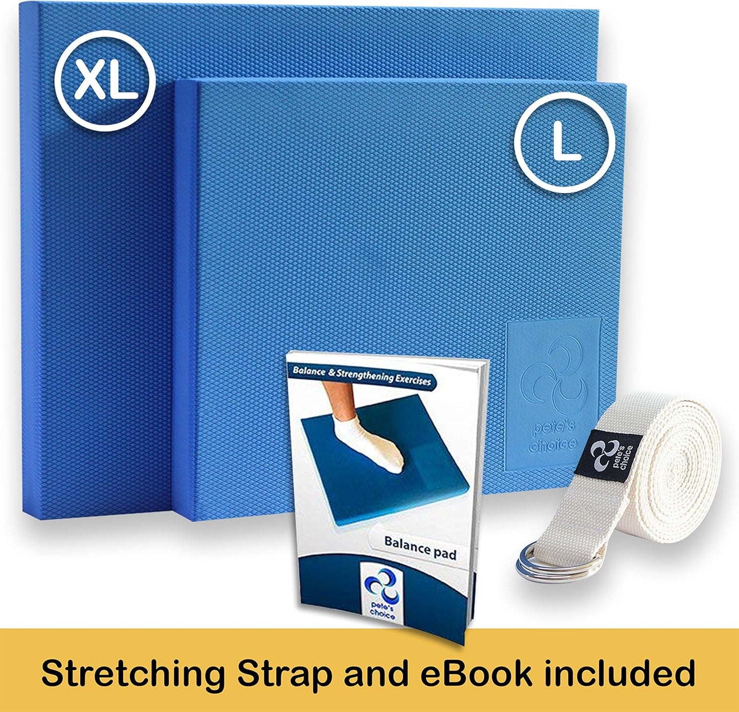 Balance Pad mit Dehnungsgurt & eBook, L