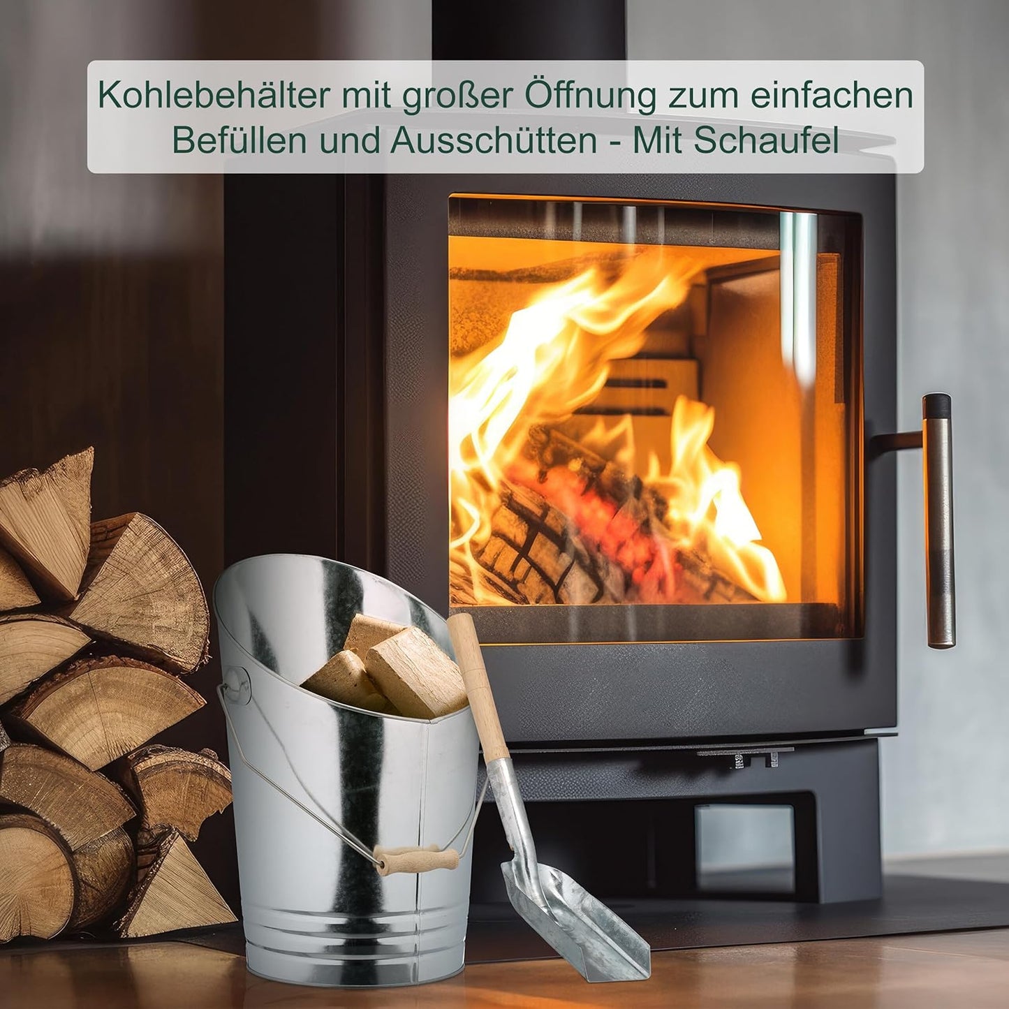 Kohleeimer mit Schaufel