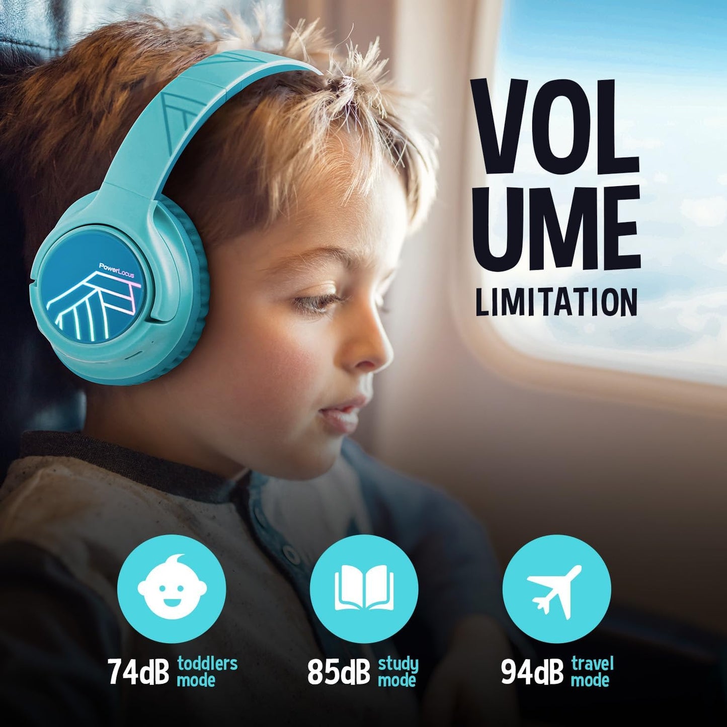 Bobo Bluetooth-Kopfhörer für Kinder, Blau