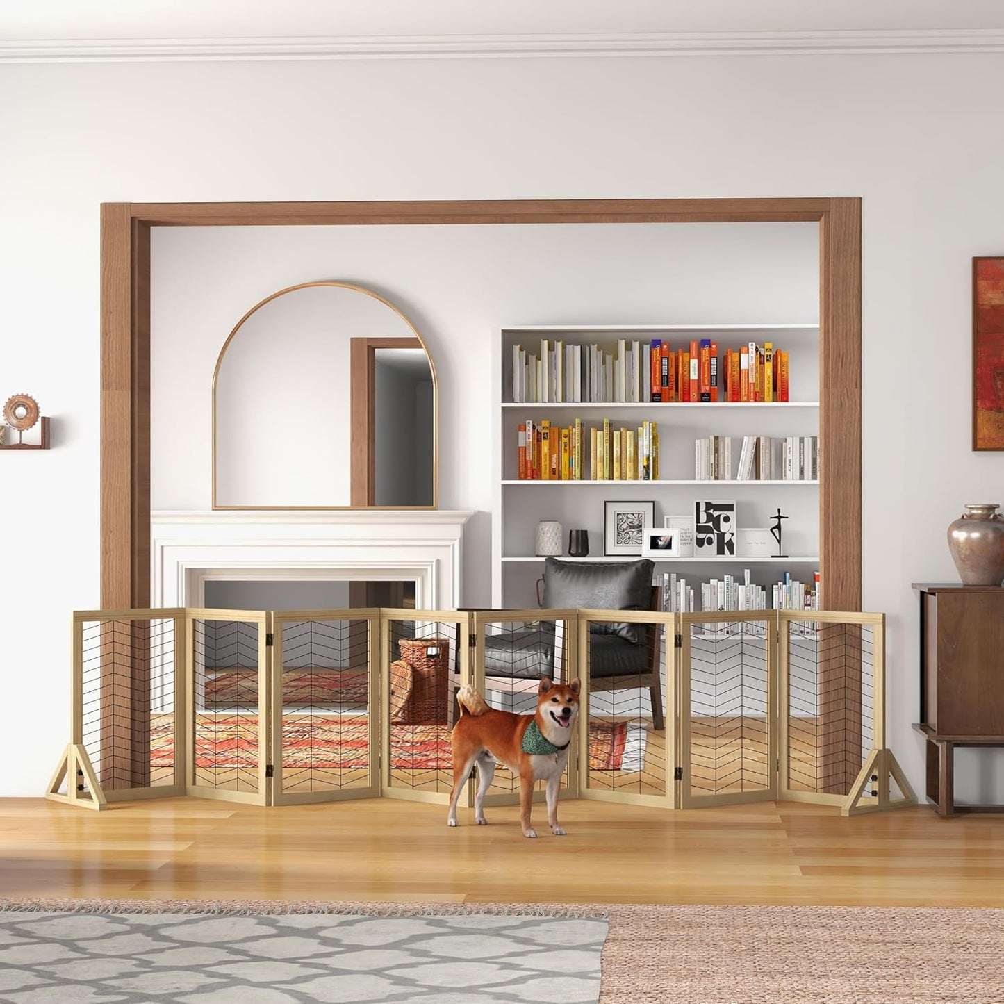 Klappbares Hundeabsperrgitter, 375L x 44B x 70H cm