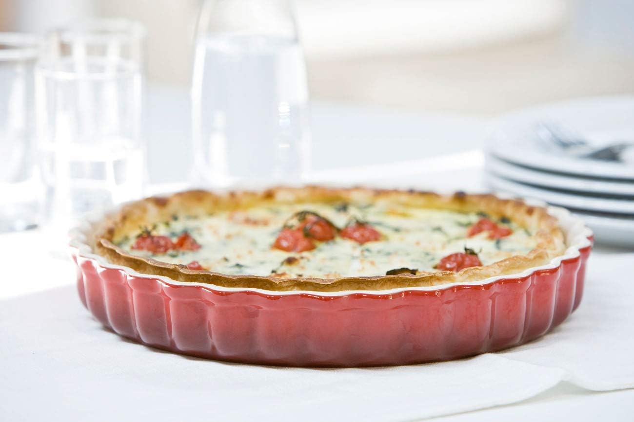 Tarte-Form aus Steinzeug, 28 cm Kirschrot