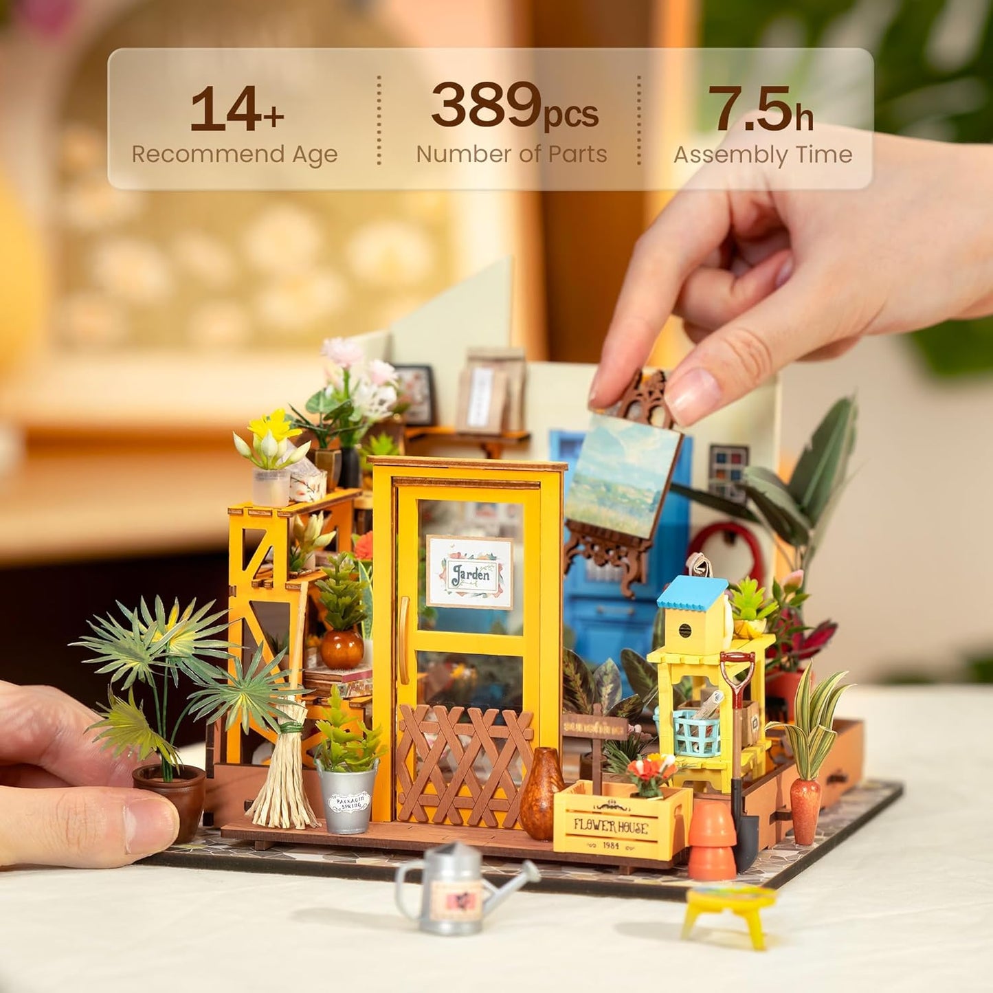 DIY Miniatur Blumenhaus mit LED-Licht, Blumenhaus