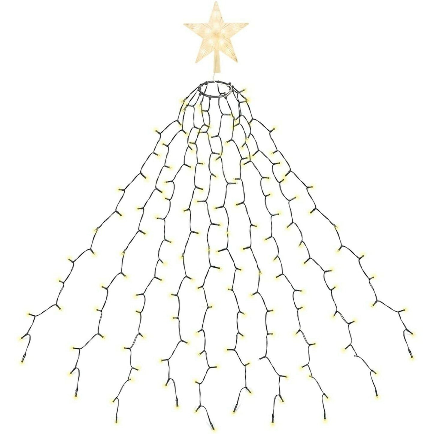 LED Christbaumbeleuchtung mit Sternspitze, Warmweiß Sternspitze 3m