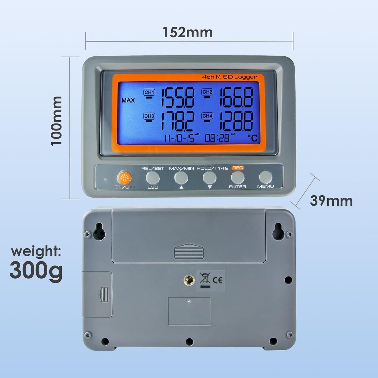 4-Kanal Temperaturrekorder mit Thermoelementen, Main Unit A0188598, Main Unit A0188598
