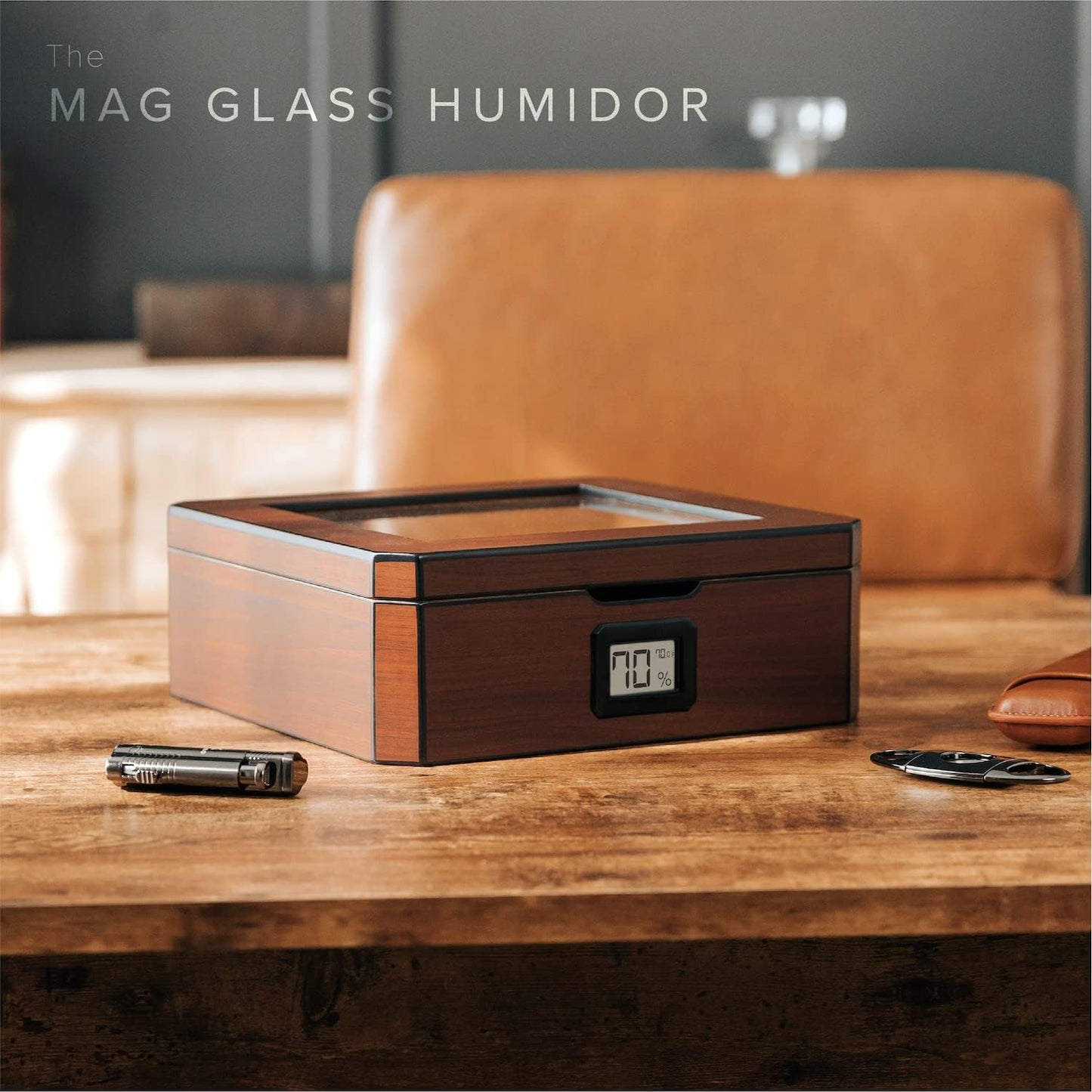 Mag Glass Humidor, Braun