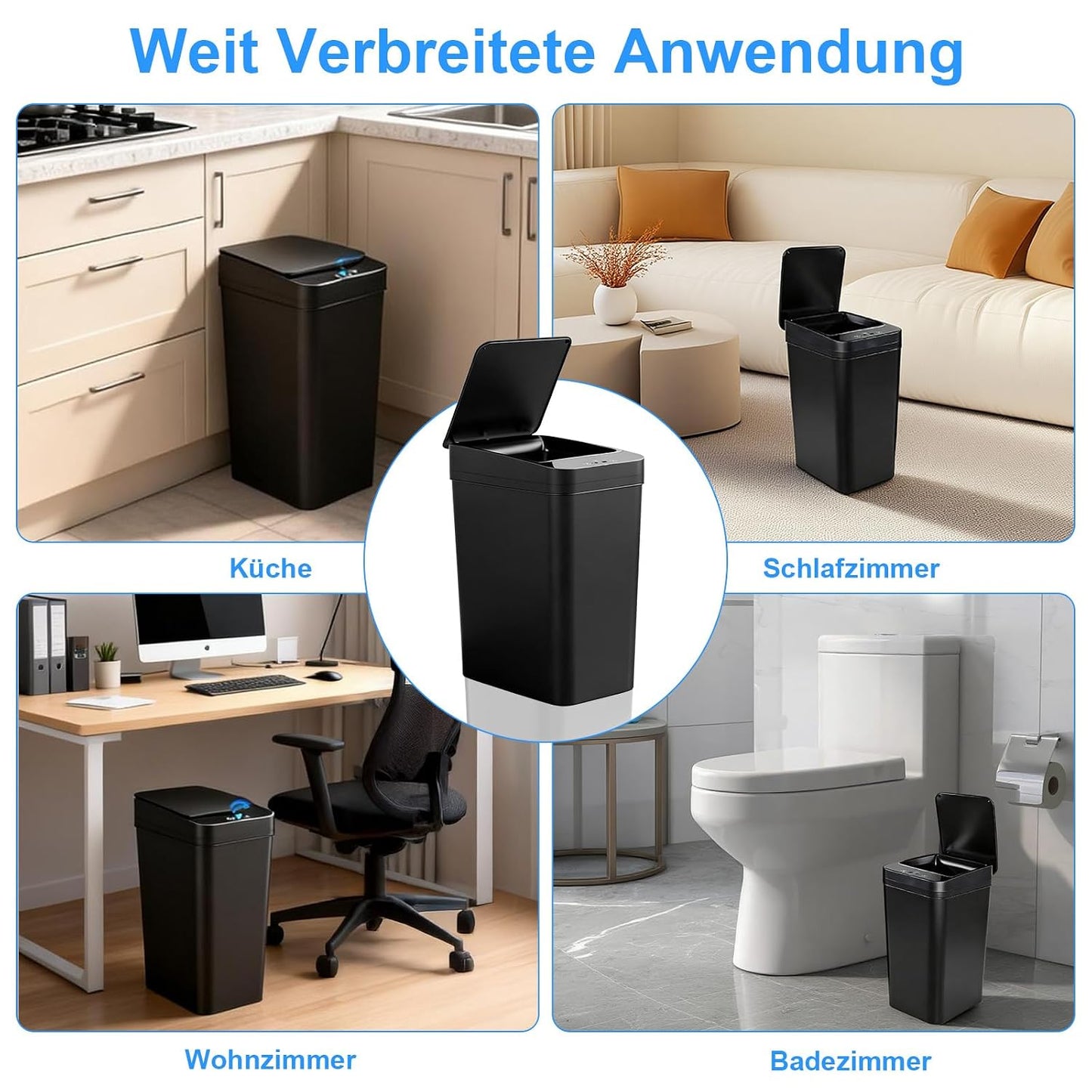 2er-Set Automatische Sensor-Mülleimer