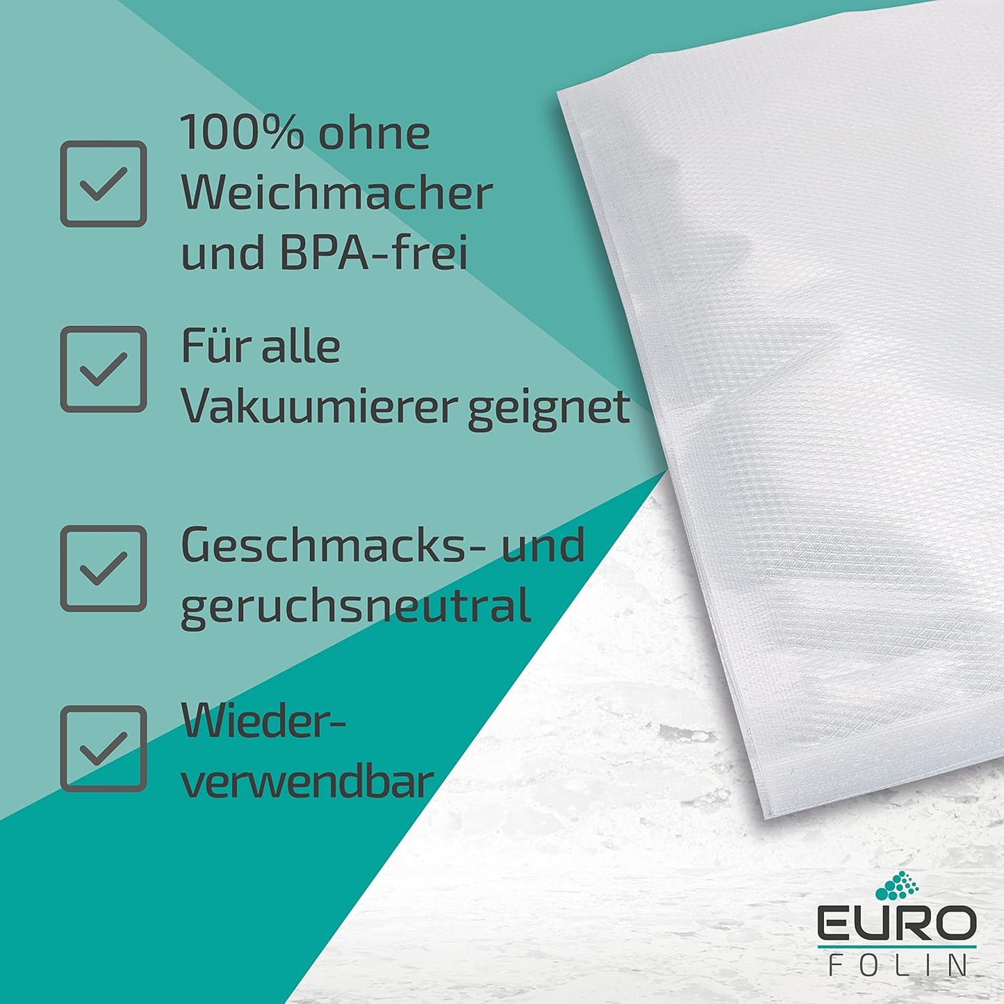 100 Stück Vakuumbeutel für Lebensmittel, 20 x 30 cm