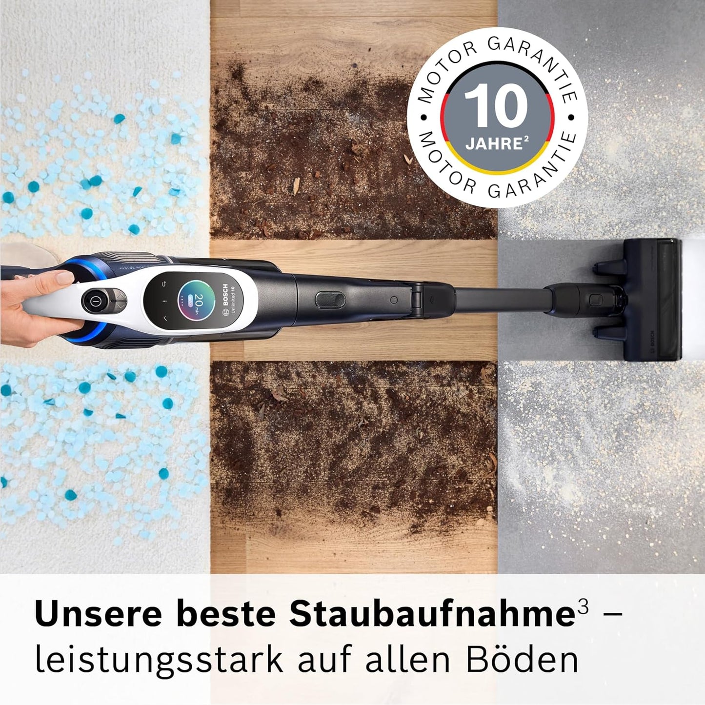 Akkustaubsauger Unlimited 10 BTS1042WAC mit HEPA-Filter, Weiss