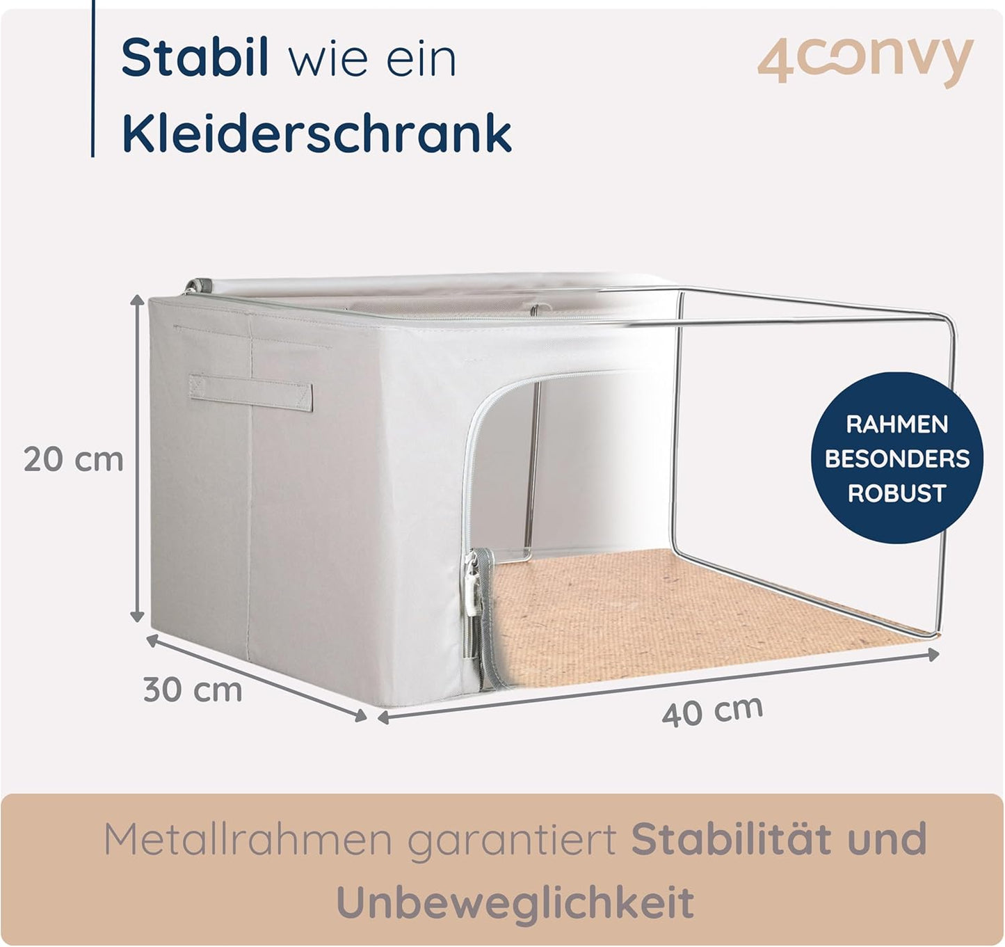 Faltbare Aufbewahrungsbox, 2x24L Grau