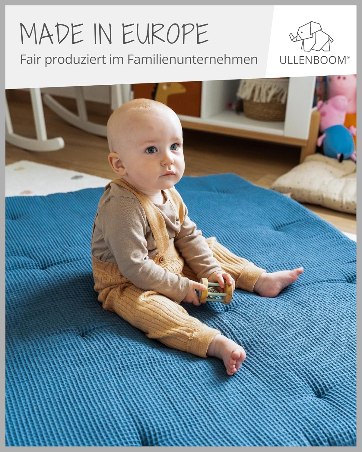 Baby-Krabbeldecke, 100x100 cm, Blau 100 x 100 cm