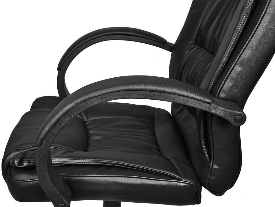 Ergonomischer Chefsessel mit Kunstlederbezug, Schwarz