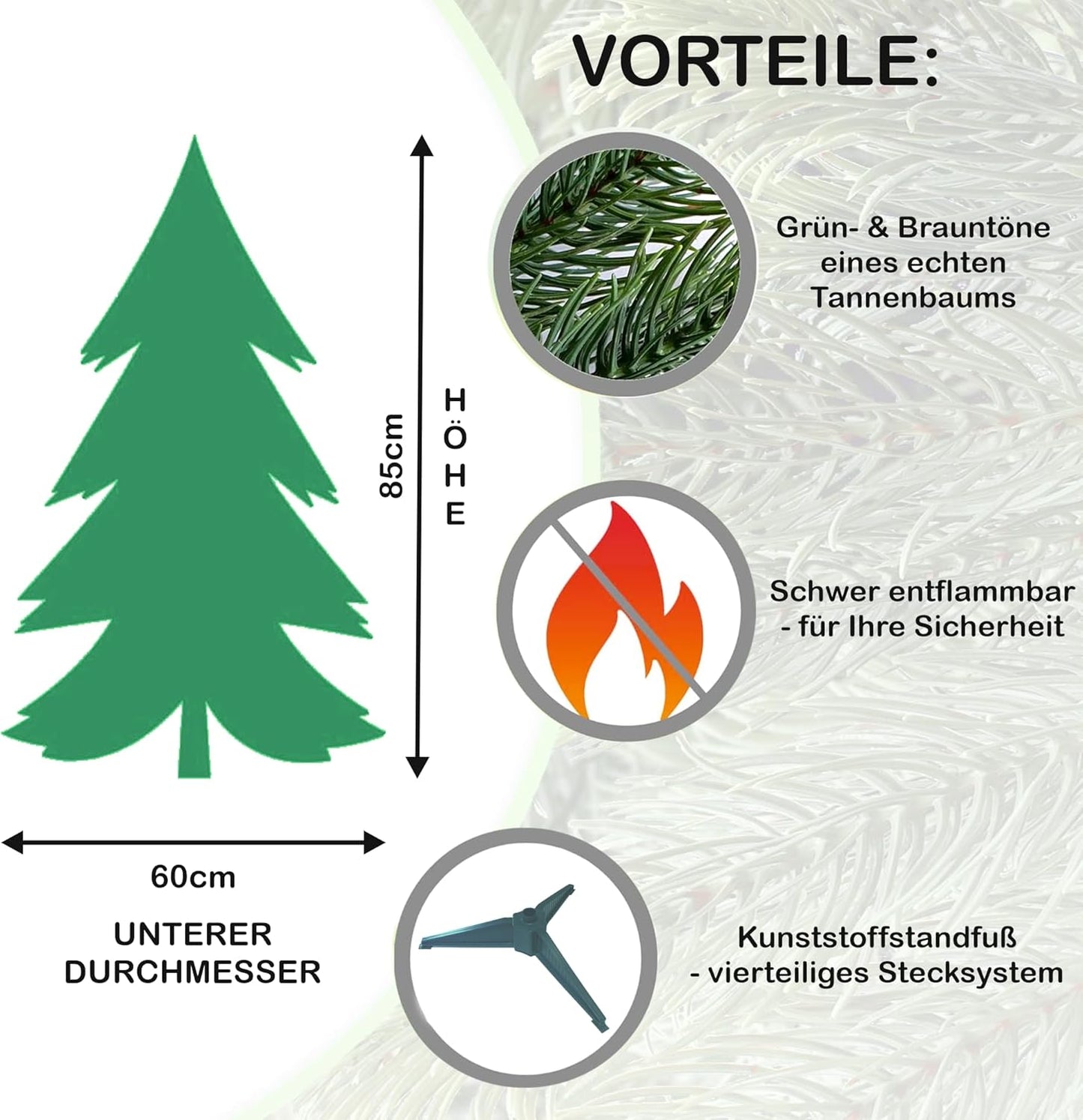 Tannenbaum, Ohne Licht 85cm