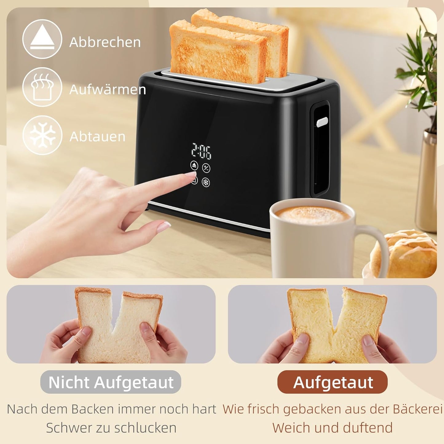 Wasserkocher & Toaster Set, Schwarz